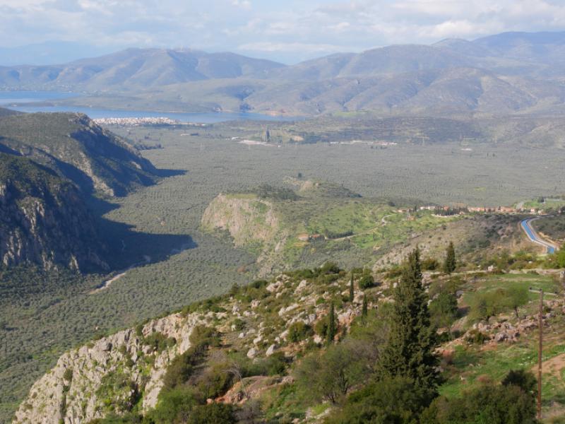 uitzicht vanuit de weg naar Delphi